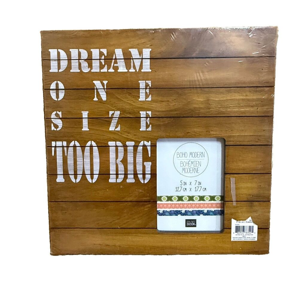 Studio Decor Dream Big Rustic Wood Photo Frame 5x7 Wall Plaque Farmhouse Decor